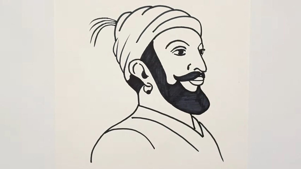 Sketch of Shivaji Maharaj - Desi Painters